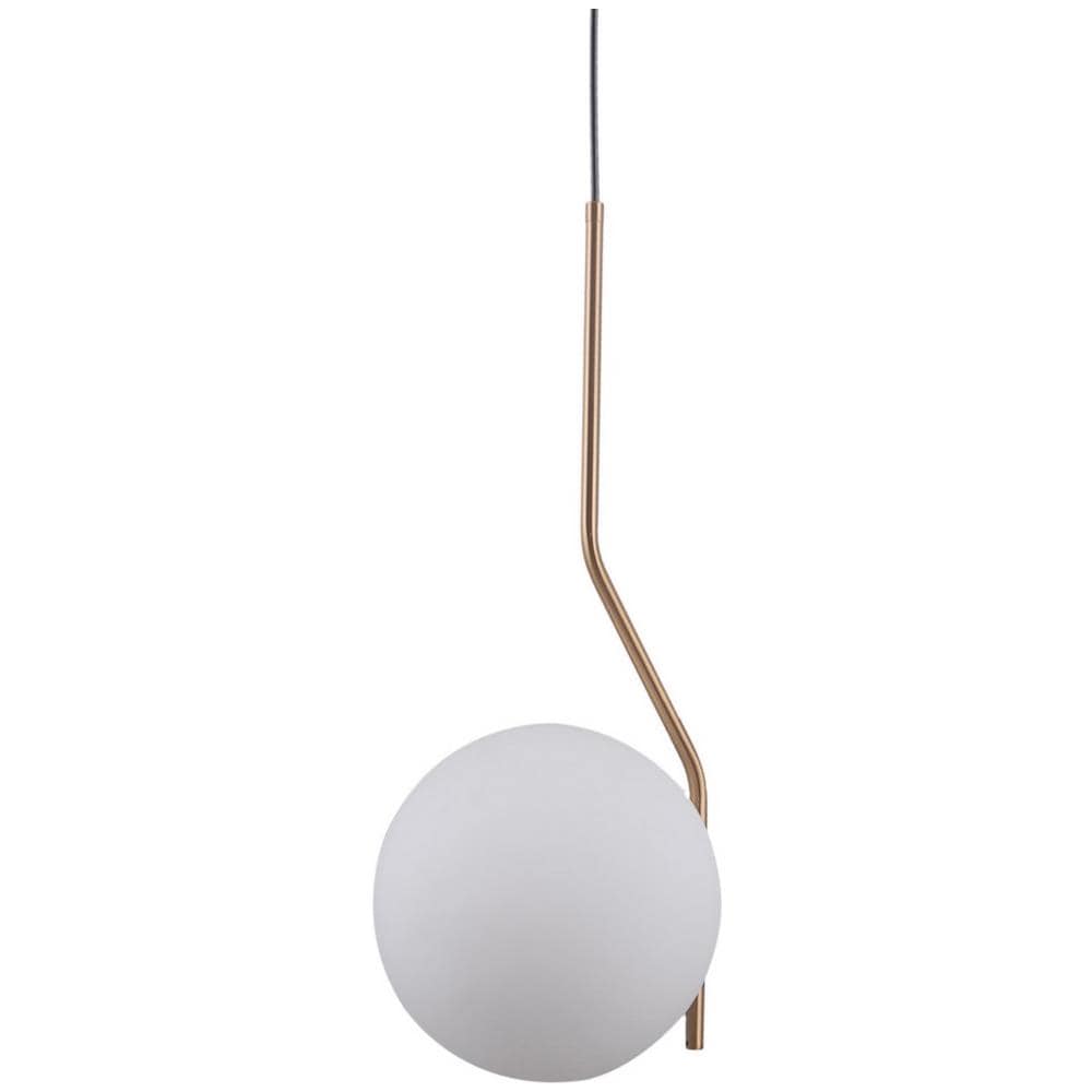Sospensione Moderna A Sospensione Miele Ottone 1 Luce Con Paralume Bianco, E27 - Foto 1