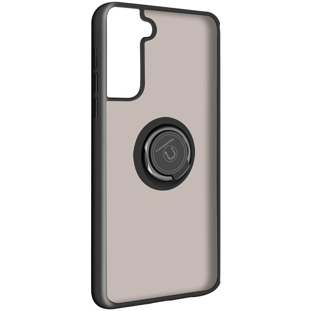 Cover Samsung Galaxy S21 Plus Anello In Metallo Funzione Supporto Nero - Foto 1