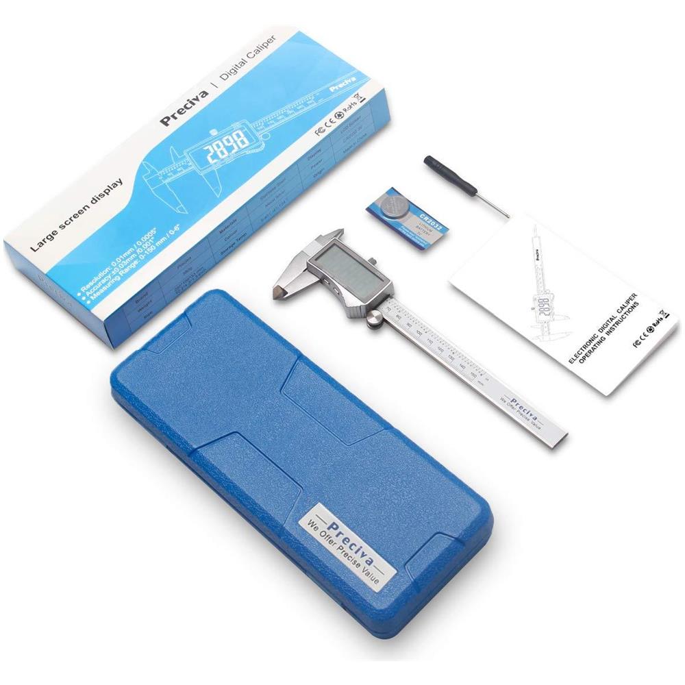 Digital Vernier Caliper Compasso Elettronico 150 Millimetri Con Schermo Lcd Straordinaria Strumento Digitale Di Precisione Vernier Inossidabile Di Micrometro Con Mm Inch Conversione Resistente Agli Spruzzi - Foto 2