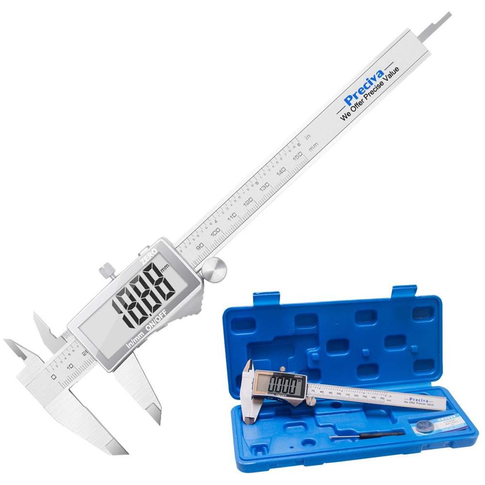 Digital Vernier Caliper Compasso Elettronico 150 Millimetri Con Schermo Lcd Straordinaria Strumento Digitale Di Precisione Vernier Inossidabile Di Micrometro Con Mm Inch Conversione Resistente Agli Spruzzi - Foto 1