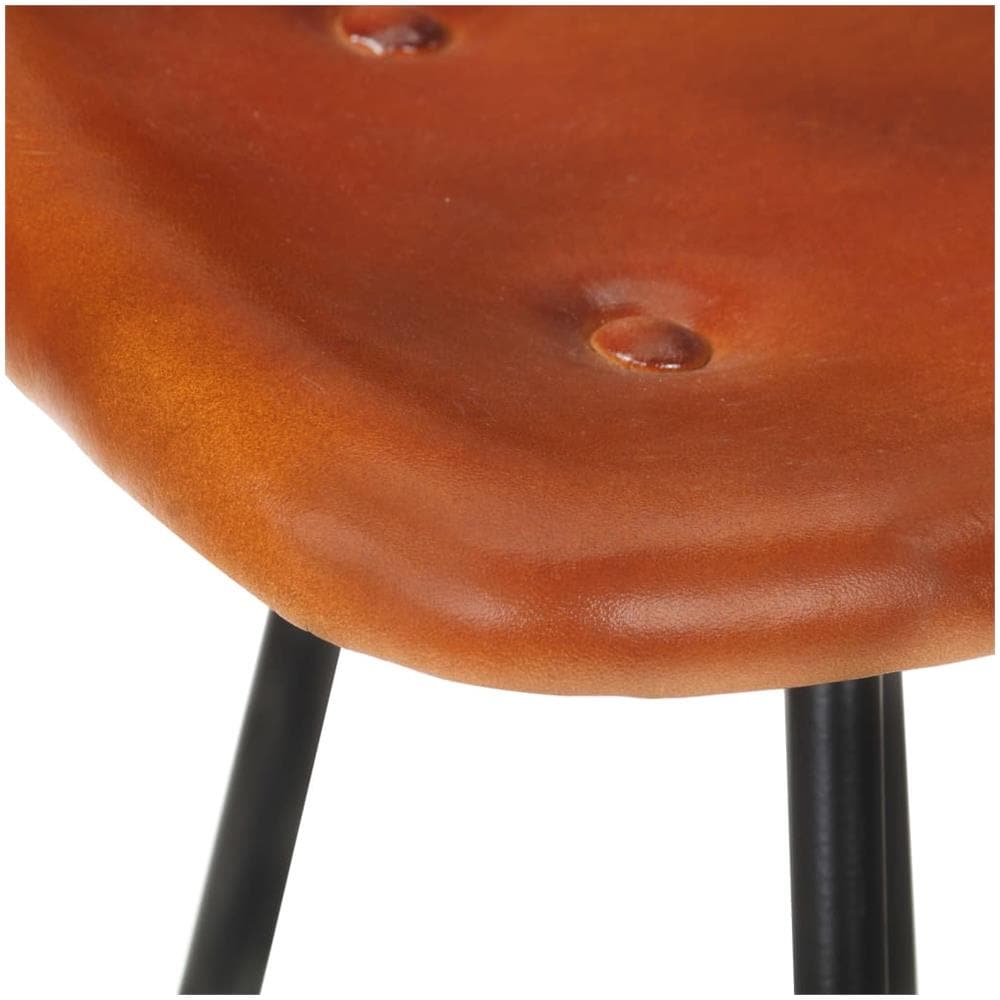 Sgabelli Da Bar 4 Pz Marroni In Vera Pelle - Foto 8