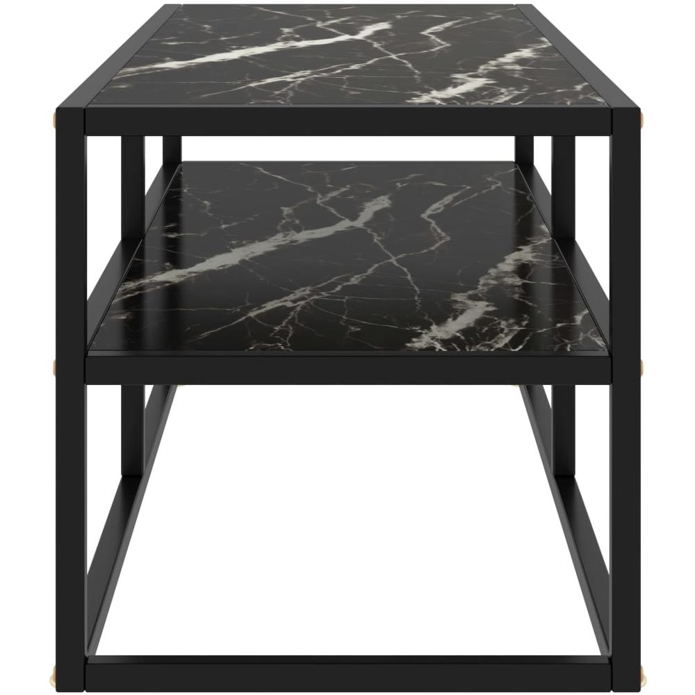 Mobile TV Nero con Vetro Nero Marmo 100x40x40 cm - Foto 6