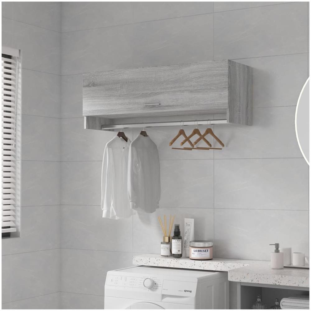 Armadio Grigio Sonoma 100x32,5x35 Cm In Legno Ingegnerizzato - Foto 1