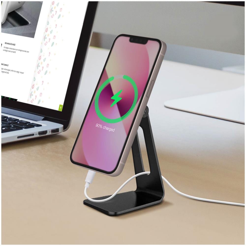 Supporto Da Tavolo Per Iphone Magsafe Con Portacavi Magnetico Spigen Nero - Foto 2