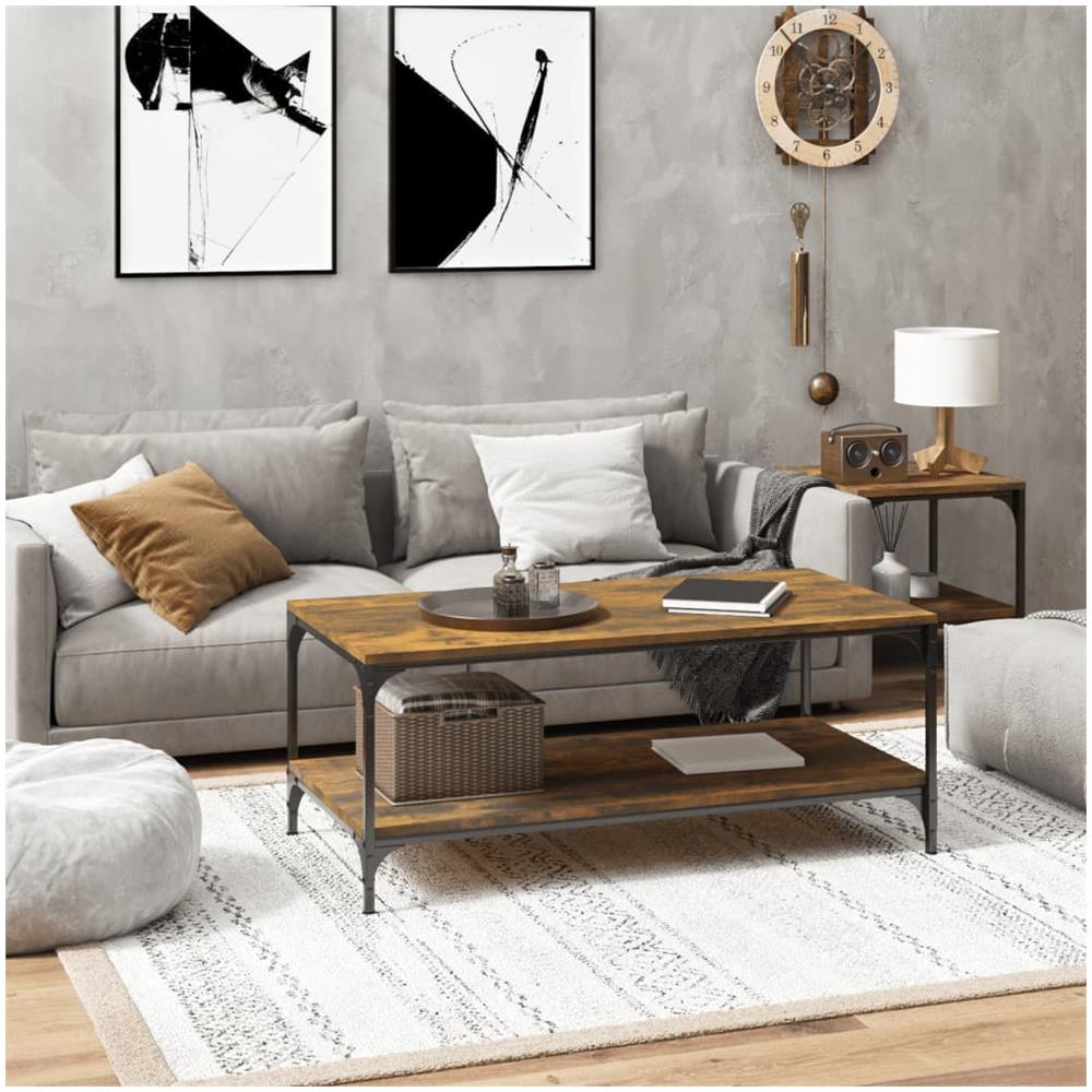 Tavolino Da Salotto Rovere Fumo 100x50x40 Cm Legno Multistrato - Foto 1