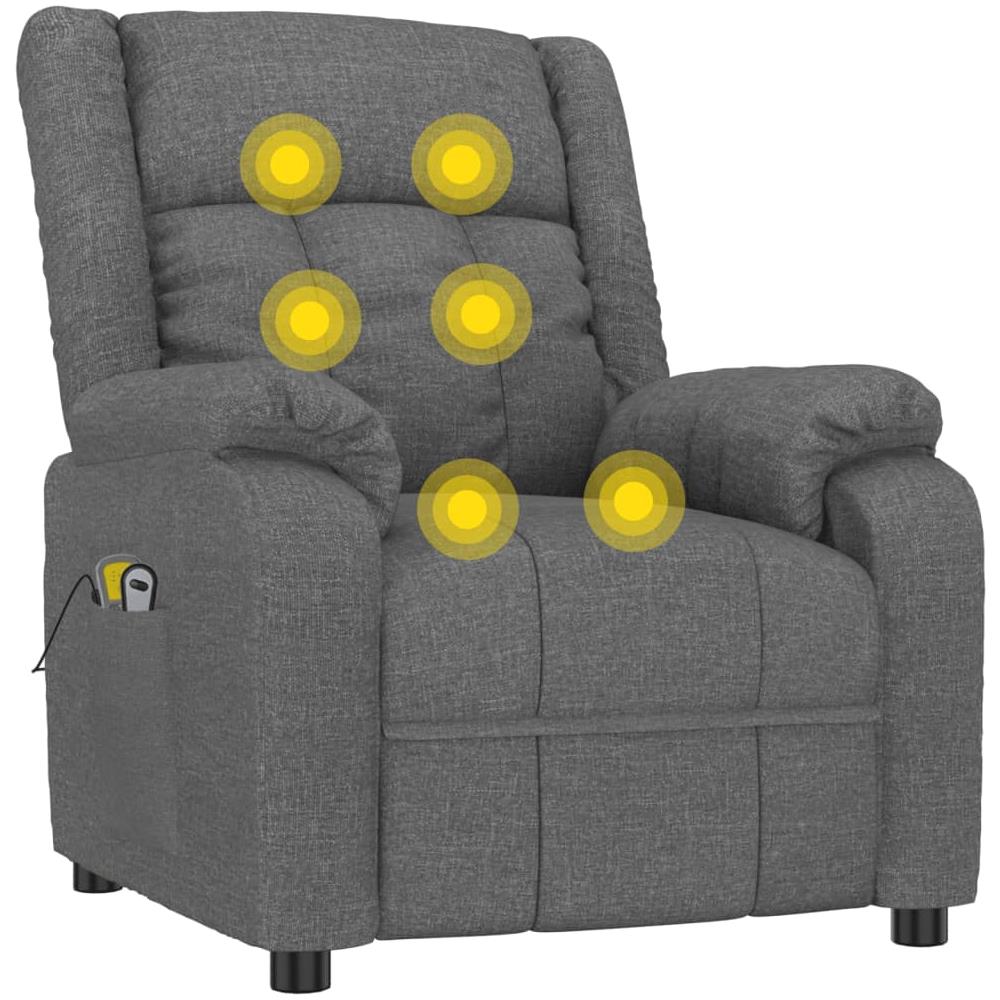 Poltrona Massaggiante Elettrica Grigio Scuro In Tessuto - Foto 8