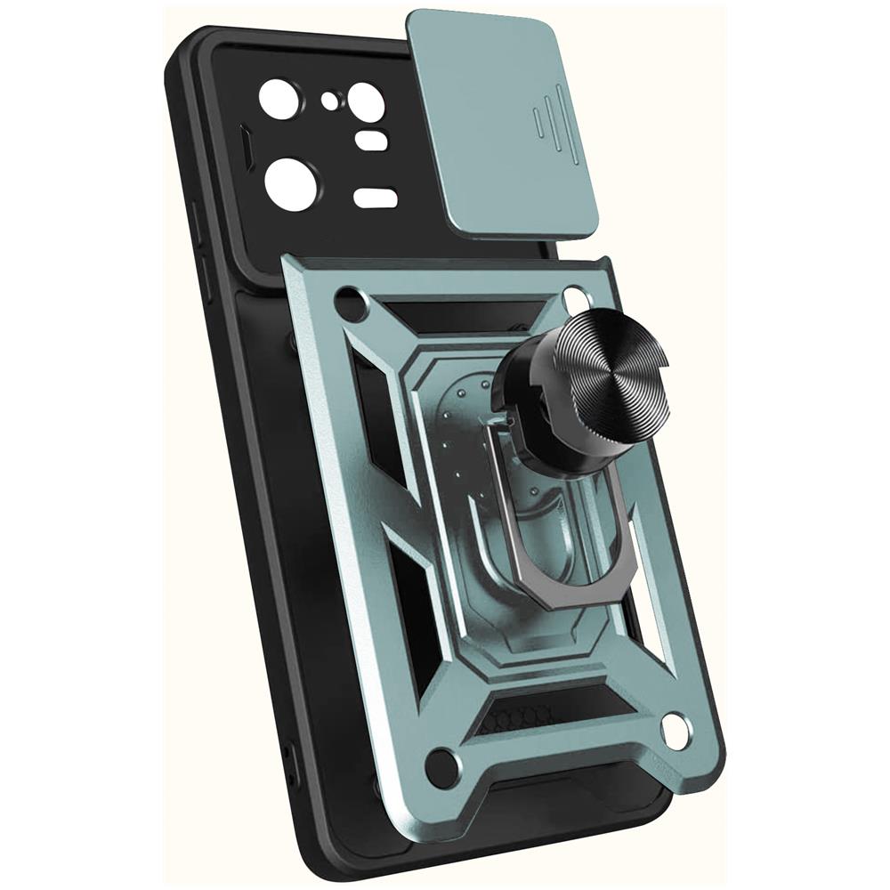 Cover Per Xiaomi 13 Pro Con Copri-fotocamera E Anello Di Supporto Verde - Foto 5