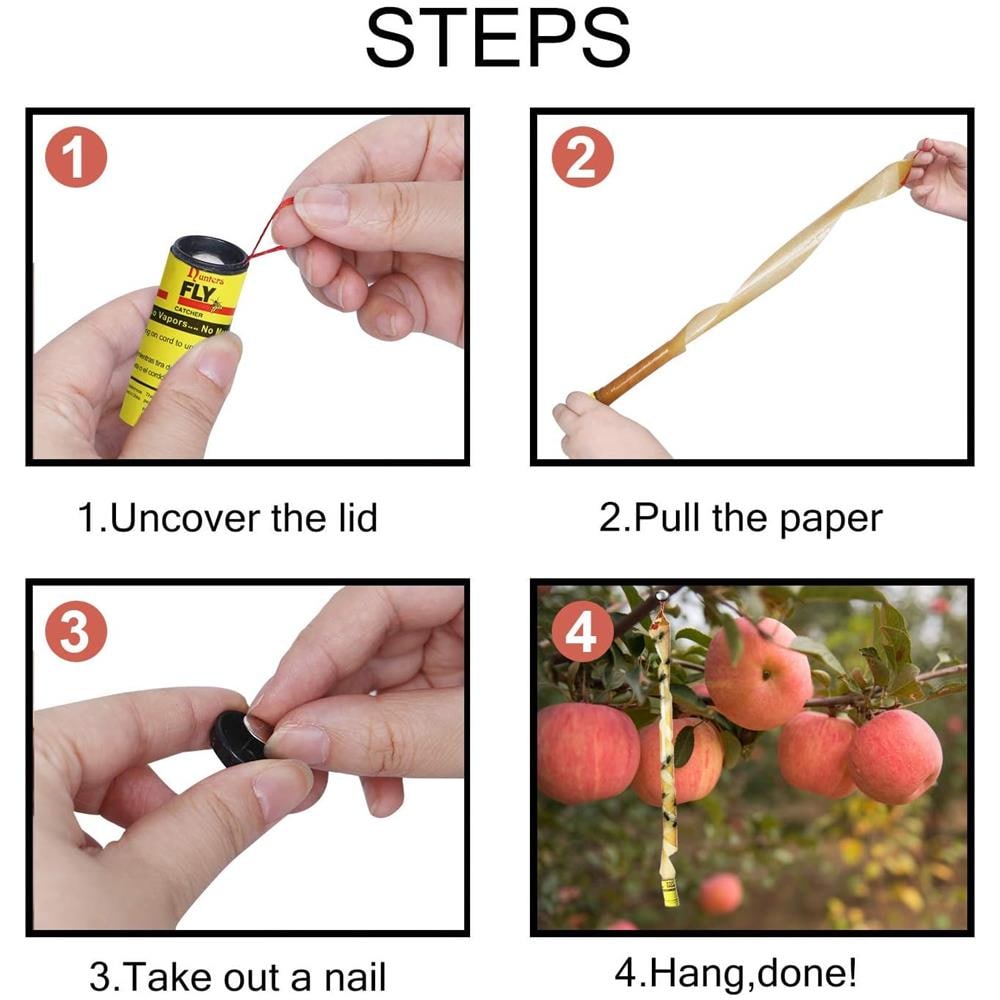 Rotolo Di Carta Per Mosche Cattura Mosche Trappola Per Mosche Confezione Da 8 - Foto 2