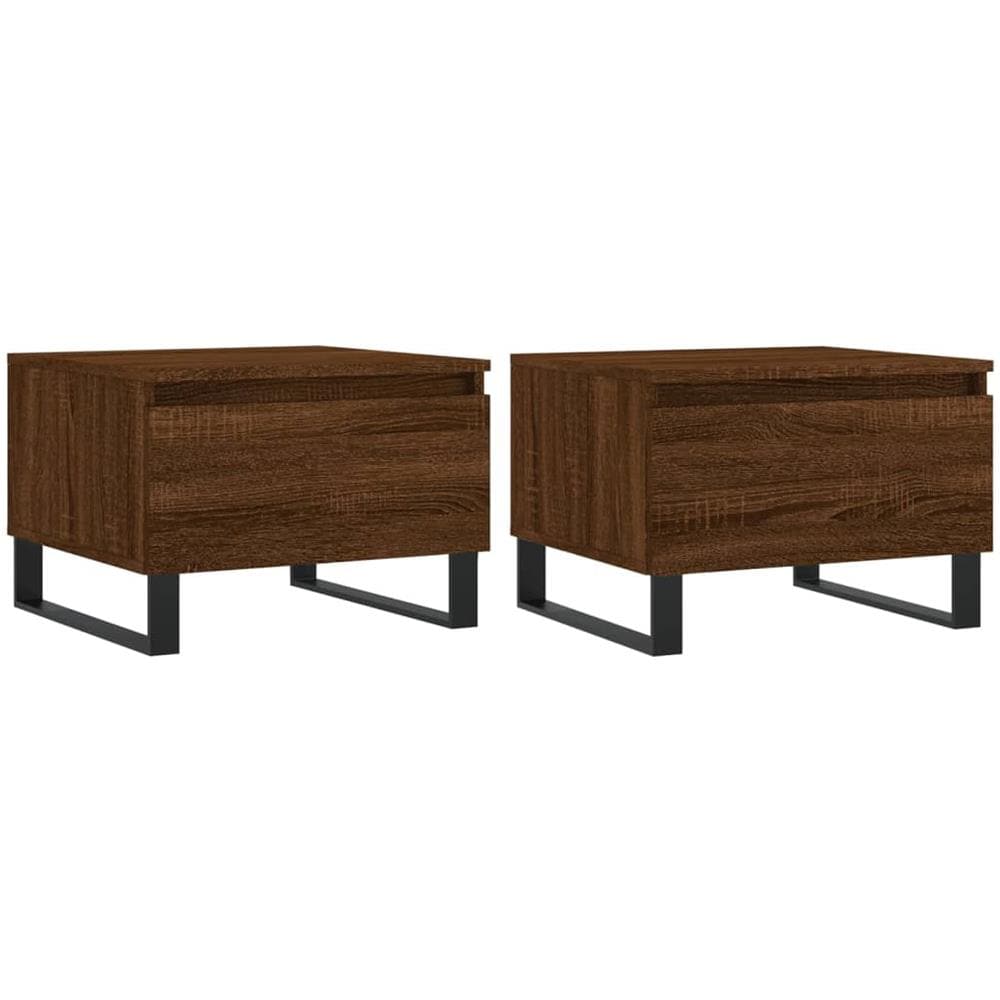 Tavolini Salotto 2pz Rovere Marrone 50x46x35 Legno Multistrato - Foto 2