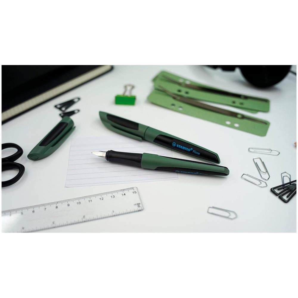 Flow SPORTY - Penna Stilografica - in Muschio /Nero - Pack da 1 - Cartuccia inclusa - Foto 8