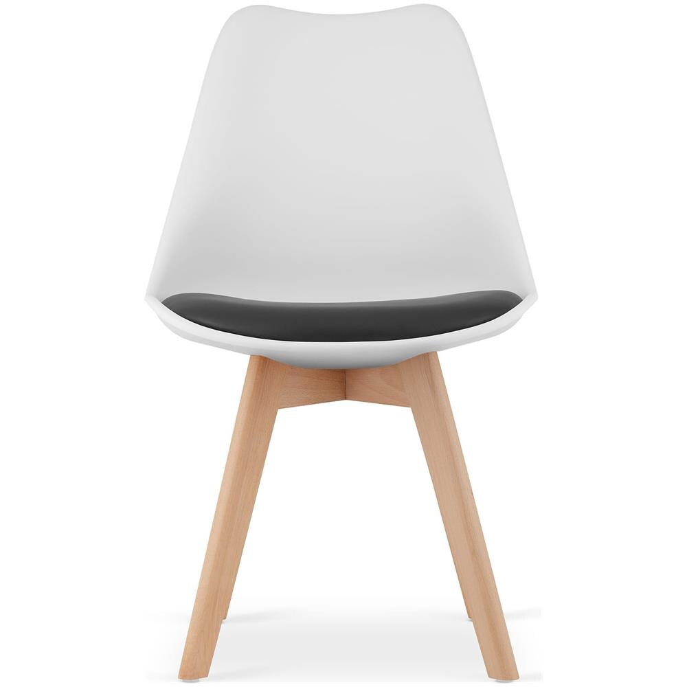 Sedia RIXK nera e bianca con gambe naturali - Foto 2