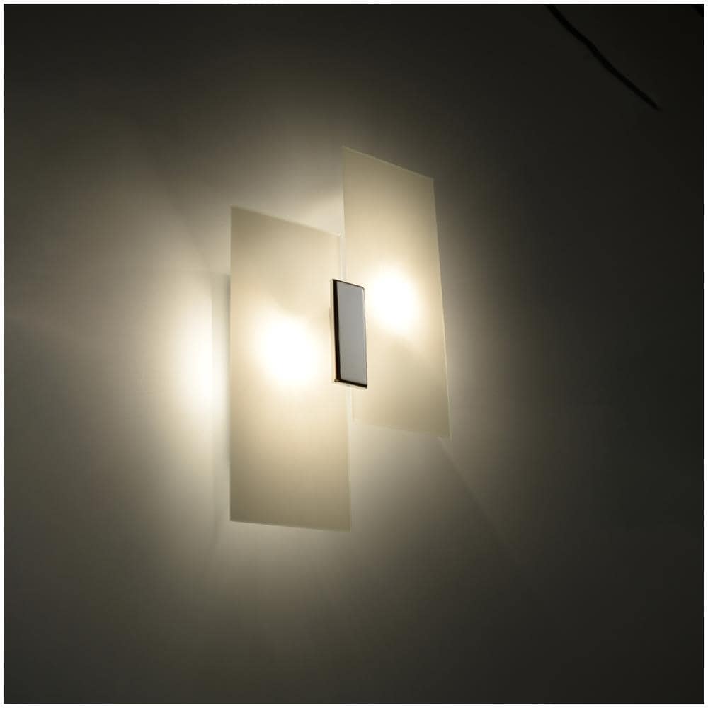 Novità! Applique Cromo Per Salotto E Corridoio - Metallo E Vetro - Fabiano Sl. 0197 Lampada A Muro Quadrata, Stile Classico, A 2 Luci Led E-27 *** Lampade - I Prezzi Più Bassi Su Amazon! - Foto 18