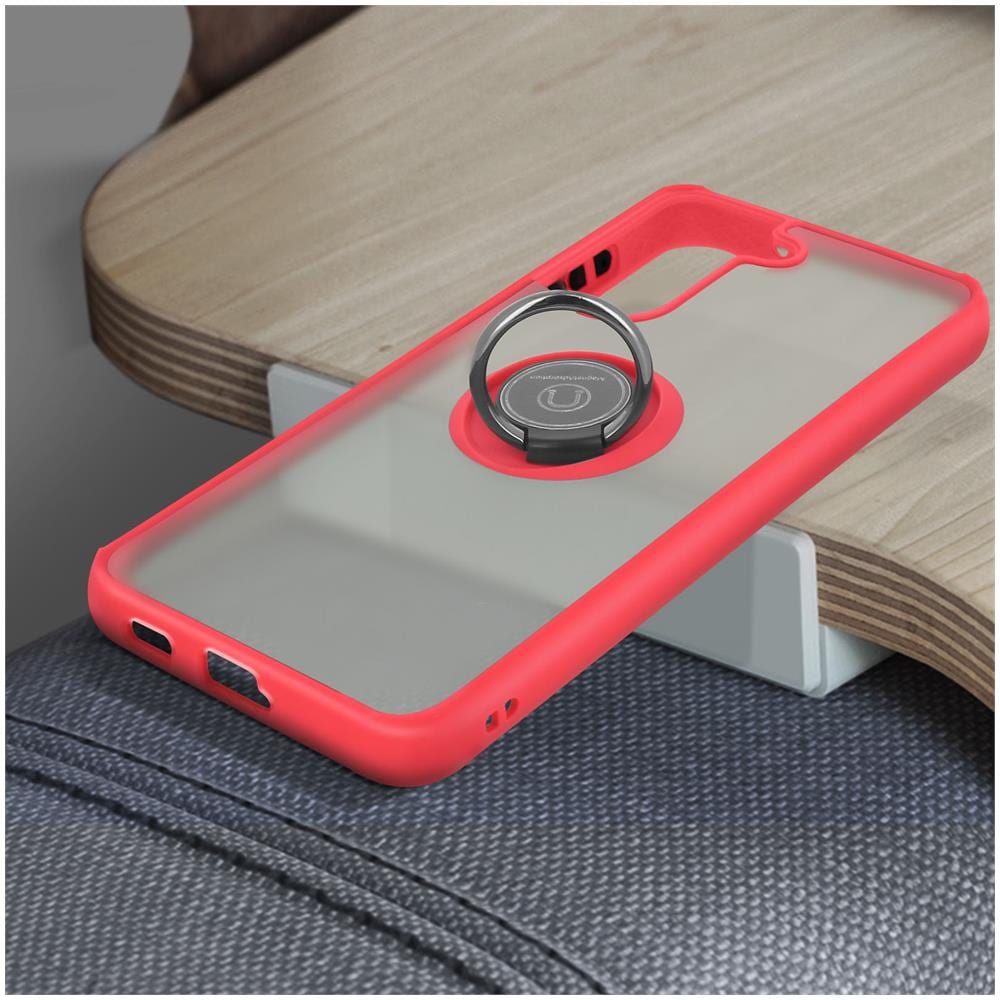 Cover Samsung Galaxy S21 Anello In Metallo Funzione Supporto Rosso - Foto 5