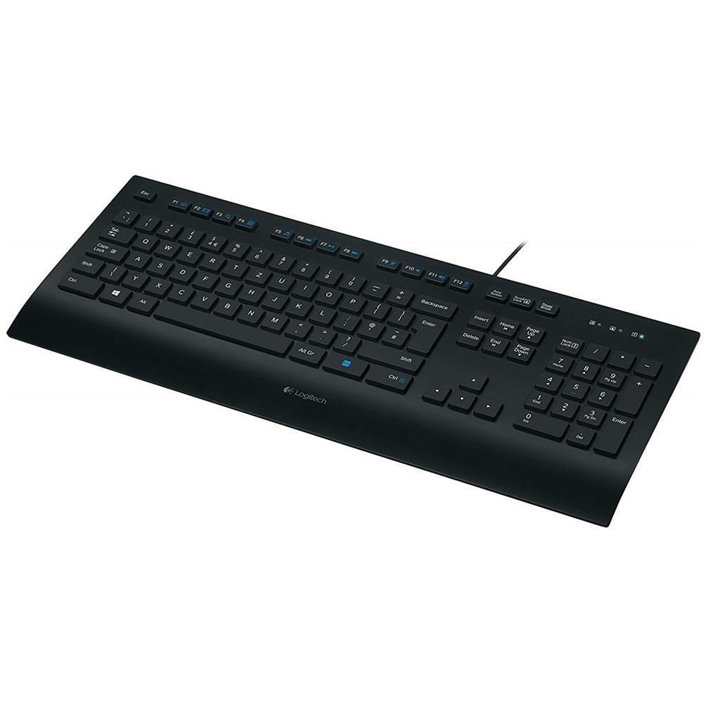 Tastiera USB K280E con Supporto Polso Colore Nero (Layout Svizzere)  - Foto 1