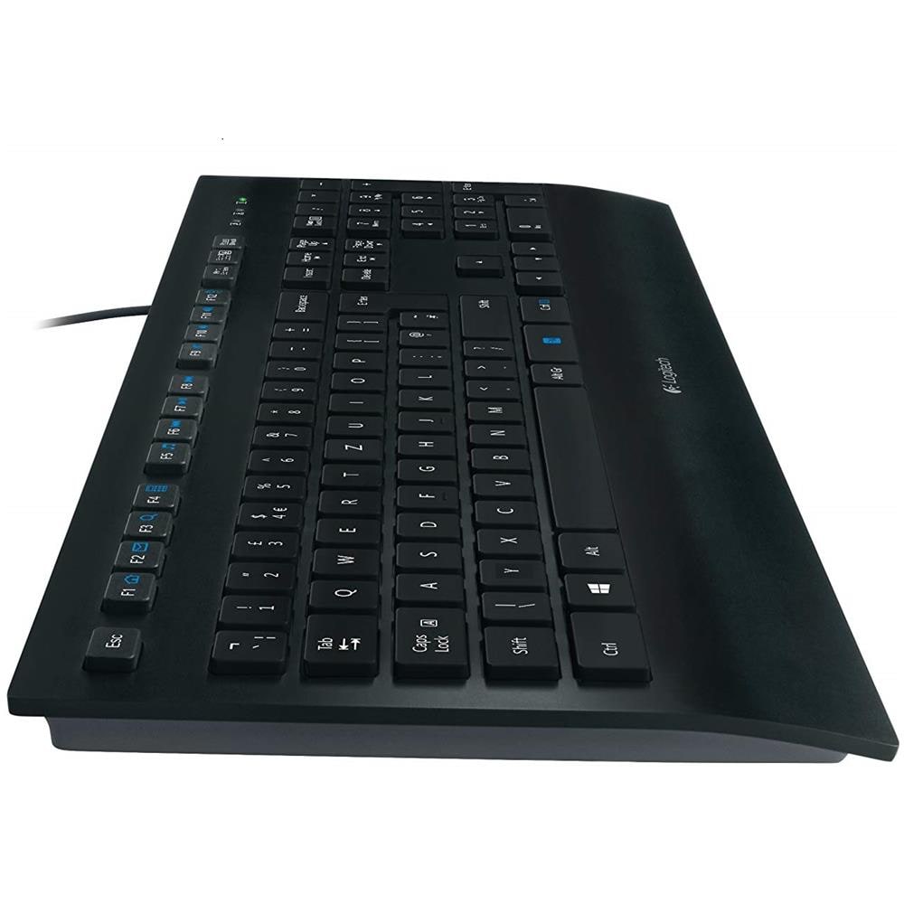 Tastiera USB K280E con Supporto Polso Colore Nero (Layout Svizzere)  - Foto 2