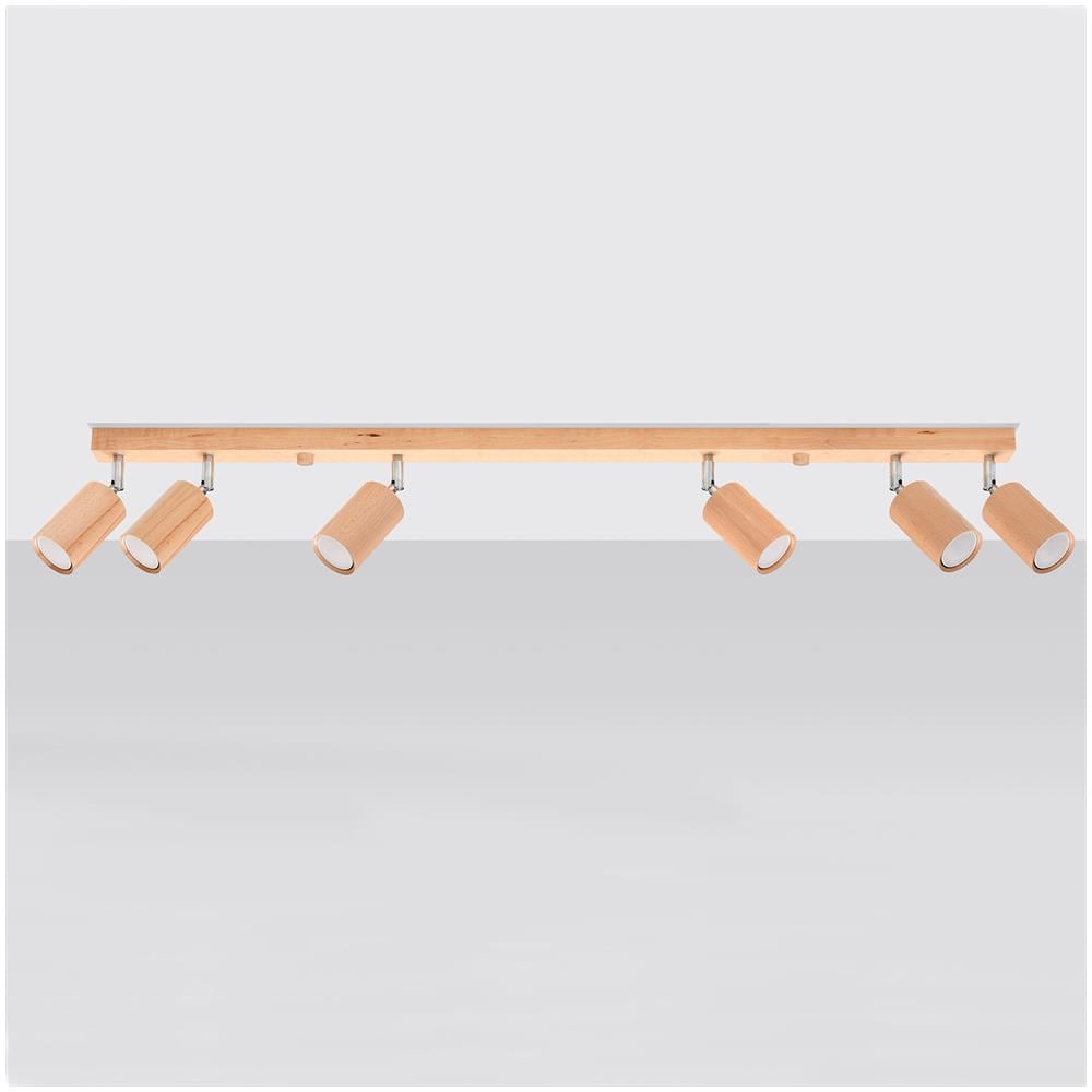 Applique Da Soffitto In Legno Berg 6 Legno Naturale 200x50x1200 Mm Legno - Foto 1