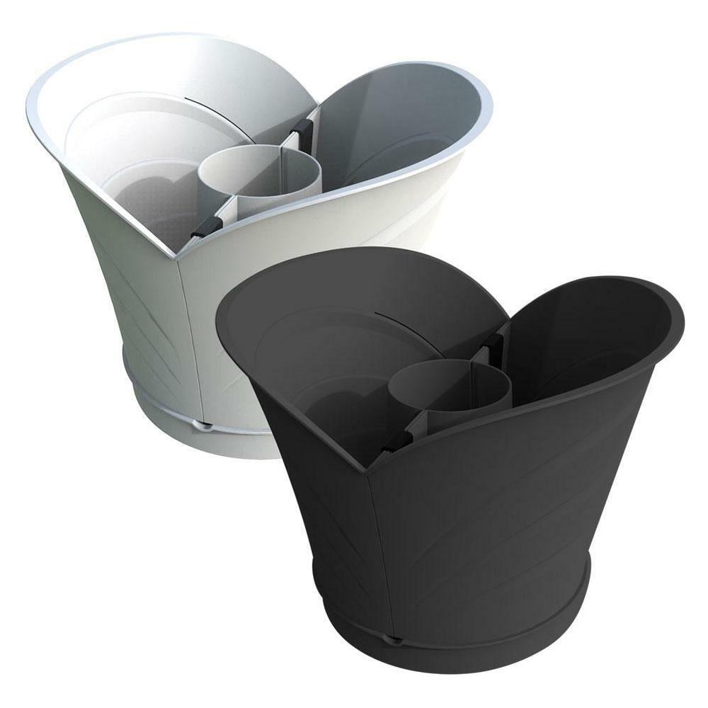 Vaso Tulipano In Set Cm 34,5 X 19 X H 30 Lt. 5 - Grigio - Foto 1