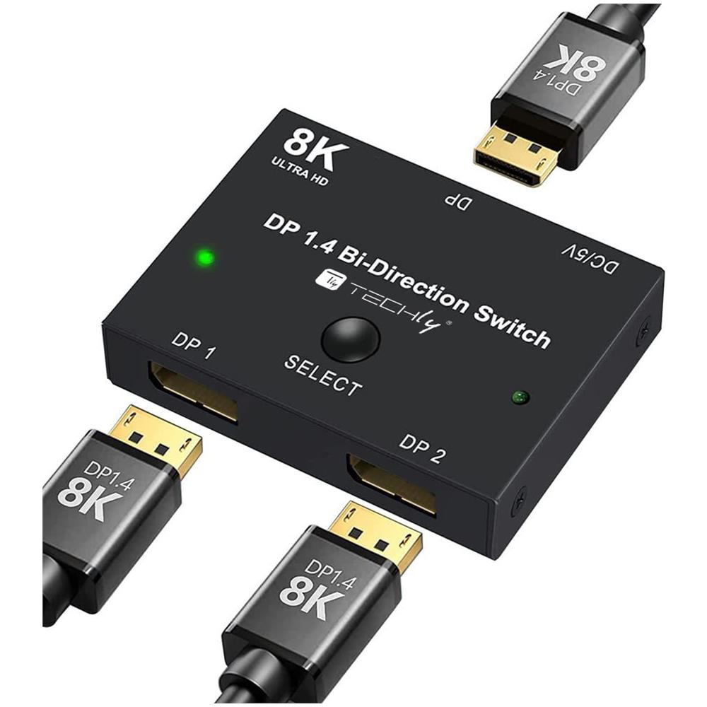 Switch Bidirezionale Convertitore Splitter Displayport 8k Dp1.4 Per Sorgenti Multiple E Display - Foto 1