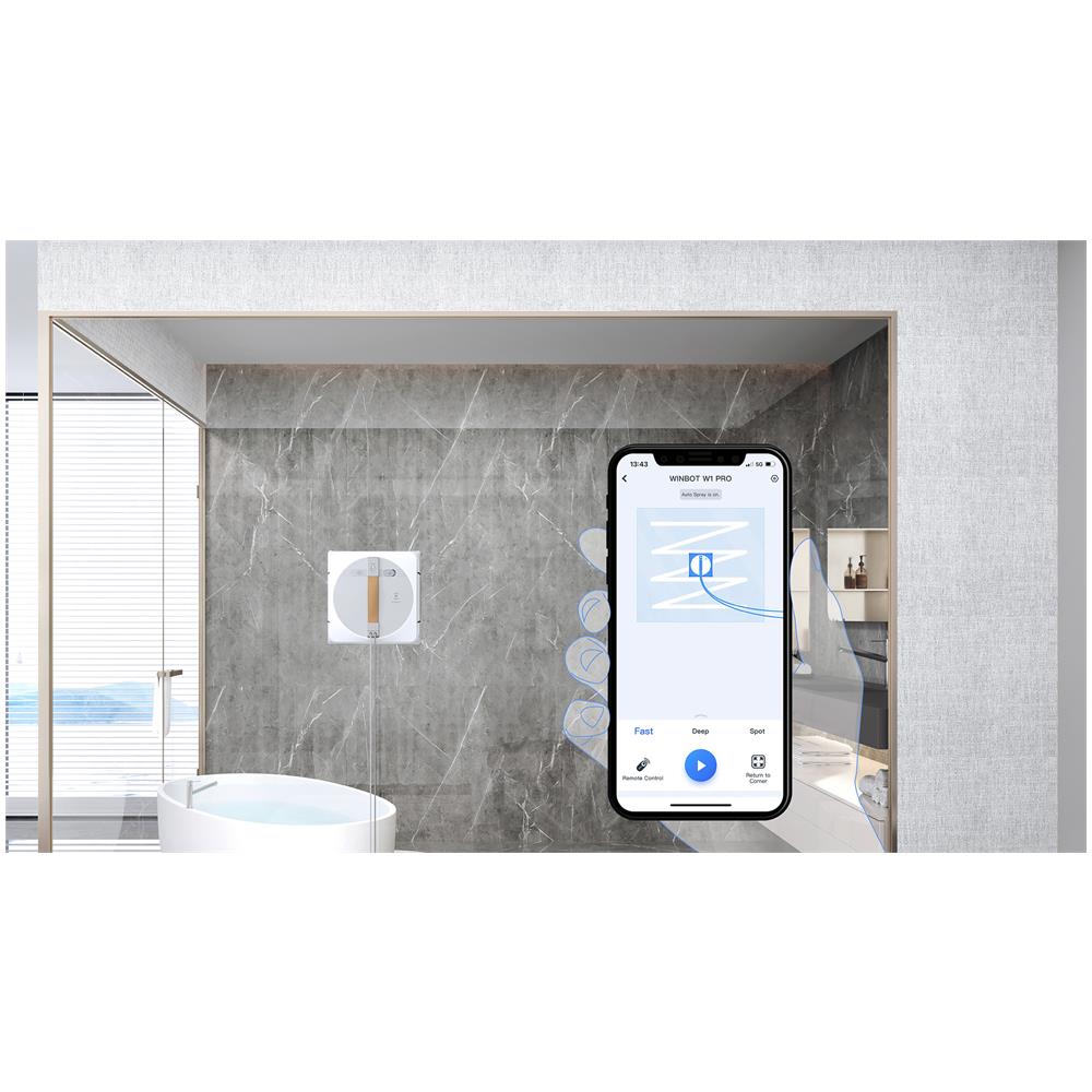 Robot Lavavetri  WINBOT W1 PRO con Spruzzatura Automatica Incrociata Pianificazione del Percorso Colore Grigio/ Bianco - Foto 9