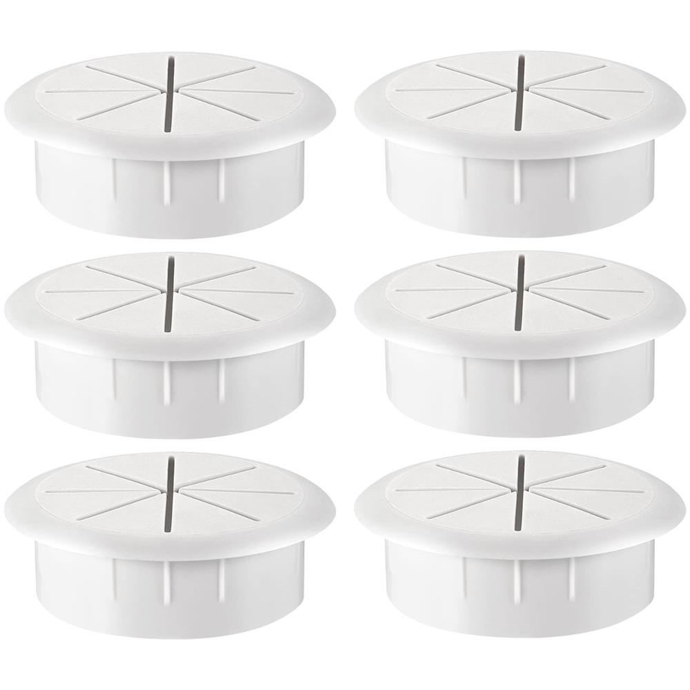 Passacavo Per Scrivania Passacavo Passacavi Copriforo 50 Mm 6 Pz White - Foto 1