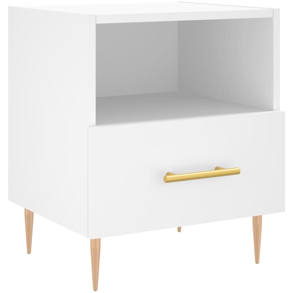 Comodino Bianco 40x35x47,5 Cm In Legno Multistrato - Foto 2
