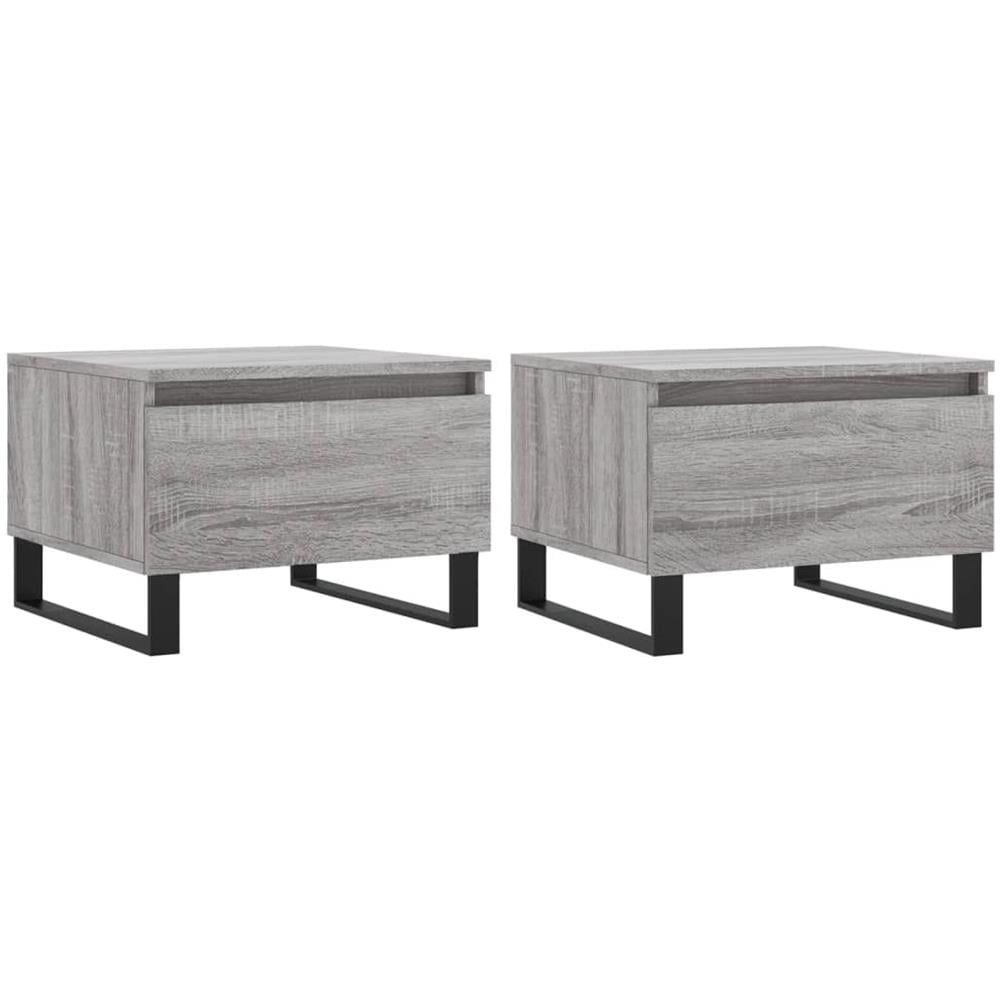 Tavolini Salotto 2pz Grigio Sonoma 50x46x35cm Legno Multistrato - Foto 2
