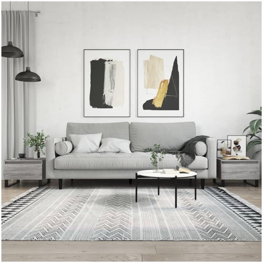 Tavolini Salotto 2pz Grigio Sonoma 50x46x35cm Legno Multistrato - Foto 1