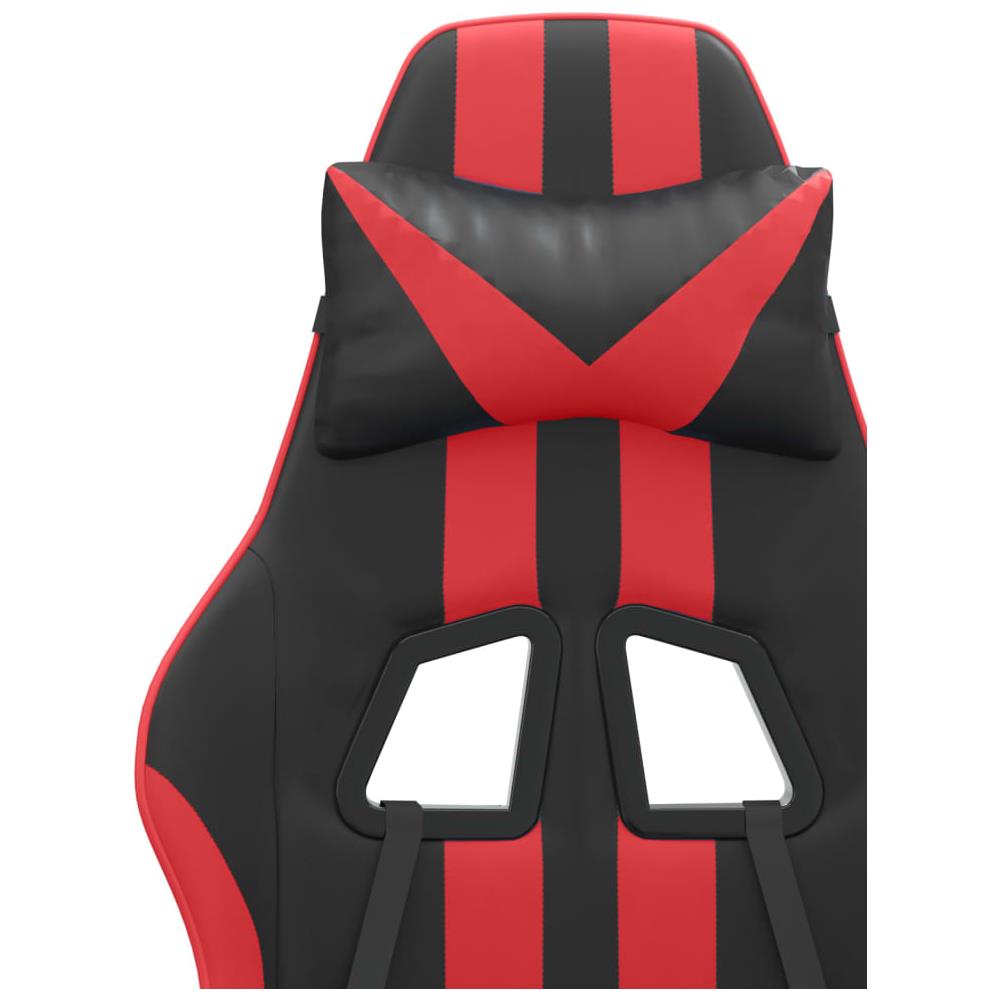 Sedia da Gaming Girevole Nera e Rossa in Similpelle - Foto 8