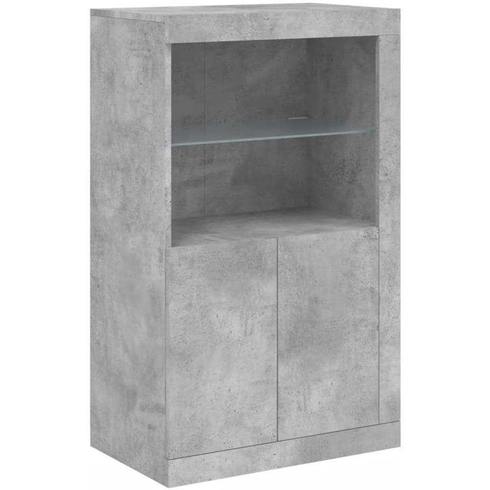 Armadietto Con Luci Led Grigio Cemento In Legno Multistrato - Foto 3