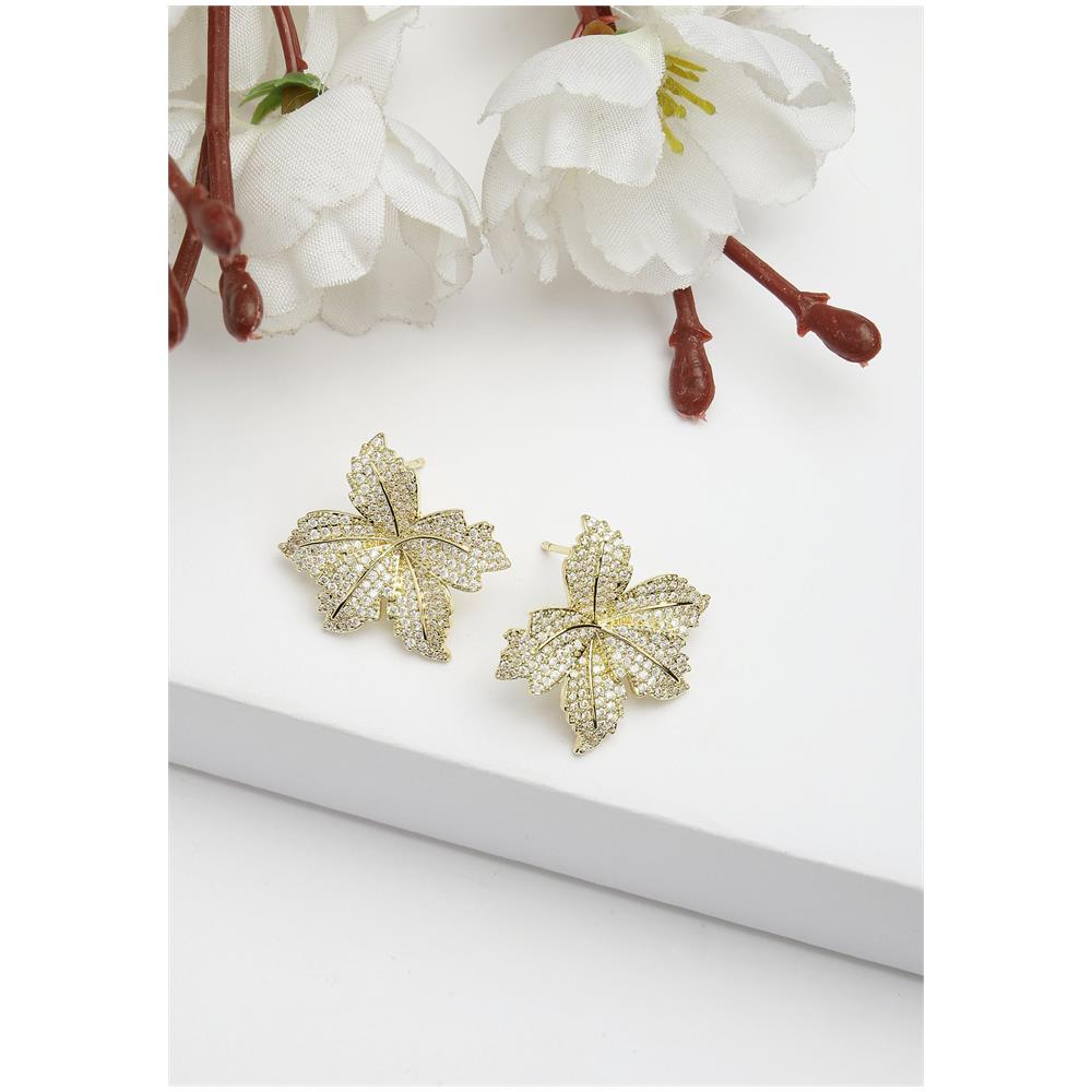 Orecchini a Bottone a Foglia di Palma Collezione Diva - Foto 1