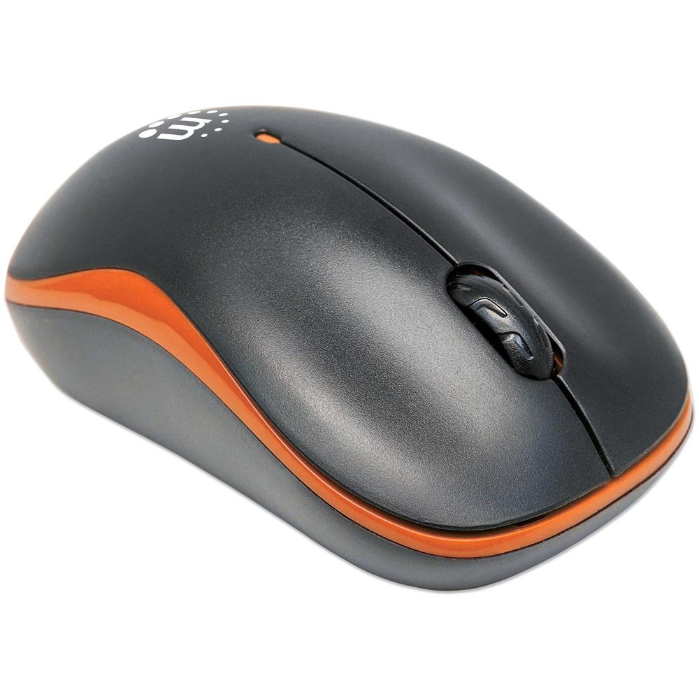 IM 1000-WL-BOR - Mouse Ottico Wireless con Micro Ricevitore USB 1000dpi Nero / Arancione - Foto 2