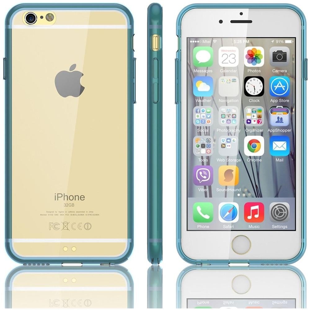Cover Case Posteriore Trasparente E Telaio Celeste - Iphone 6 E 6s Plus - Foto 1