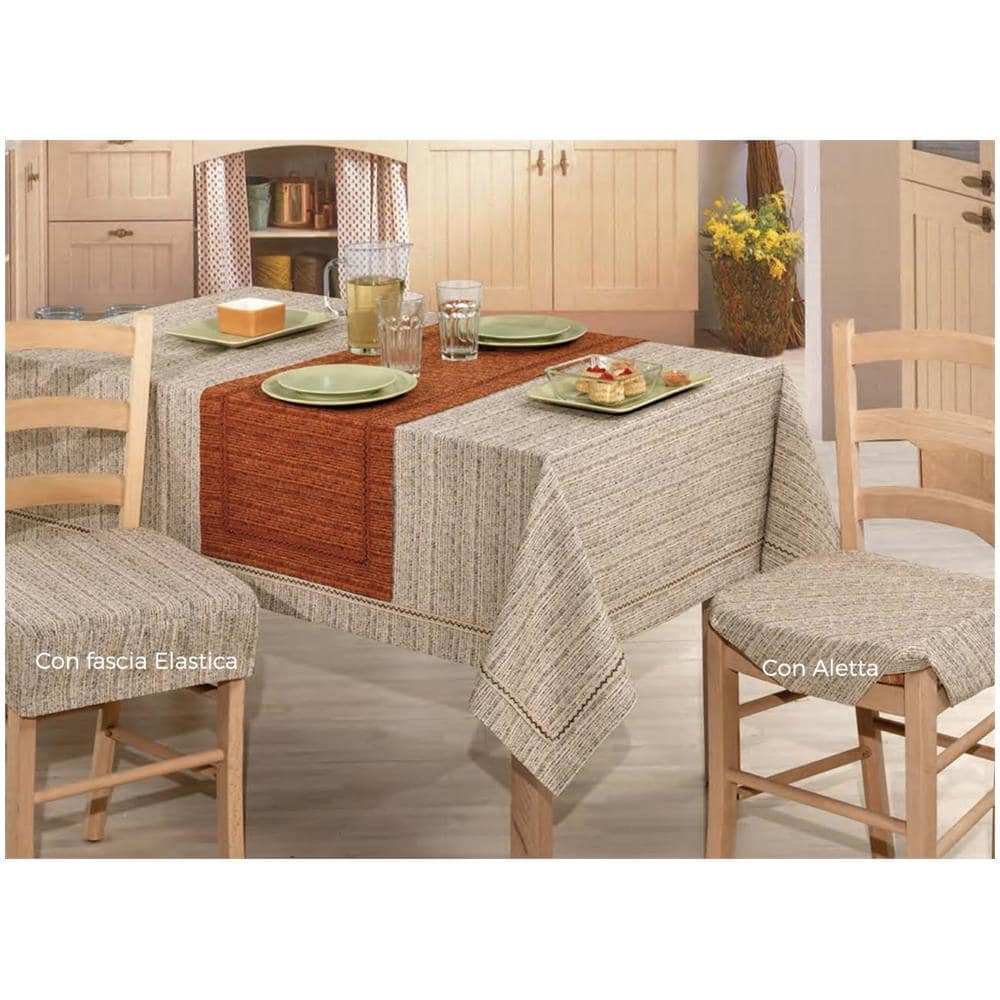 Copritavolo Salotto Cucina Jacquard Con Bordo Modello Melange 140x140 Verde - Foto 2