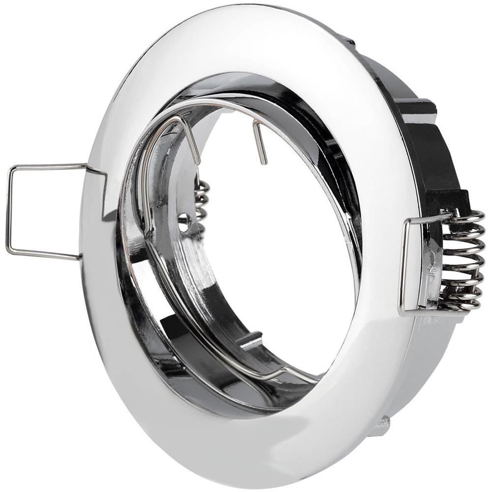 Porta Faretti Led Gu10 Incasso Orientabile Rotondo 82 Mm. Cromo Lucido Vt-779 Rd 3589 - Foto 3