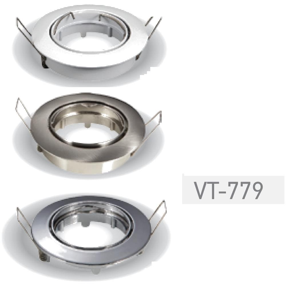 Porta Faretti Led Gu10 Incasso Orientabile Rotondo 82 Mm. Cromo Lucido Vt-779 Rd 3589 - Foto 1