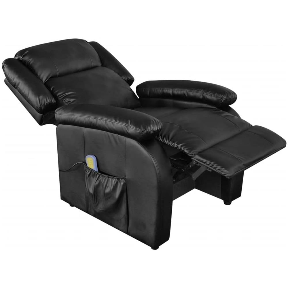 Gecheer Poltrona,Massaggiante,Massaggio,Relax,Reclinabile,da TV,in Similpelle,Ecopelle,Nero,con Poggiapiedi,70x94x102 cm,Poltrona Relax Reclinabile,Poltrona da TV,Poltrona per Anziani,Poltrona Relax 