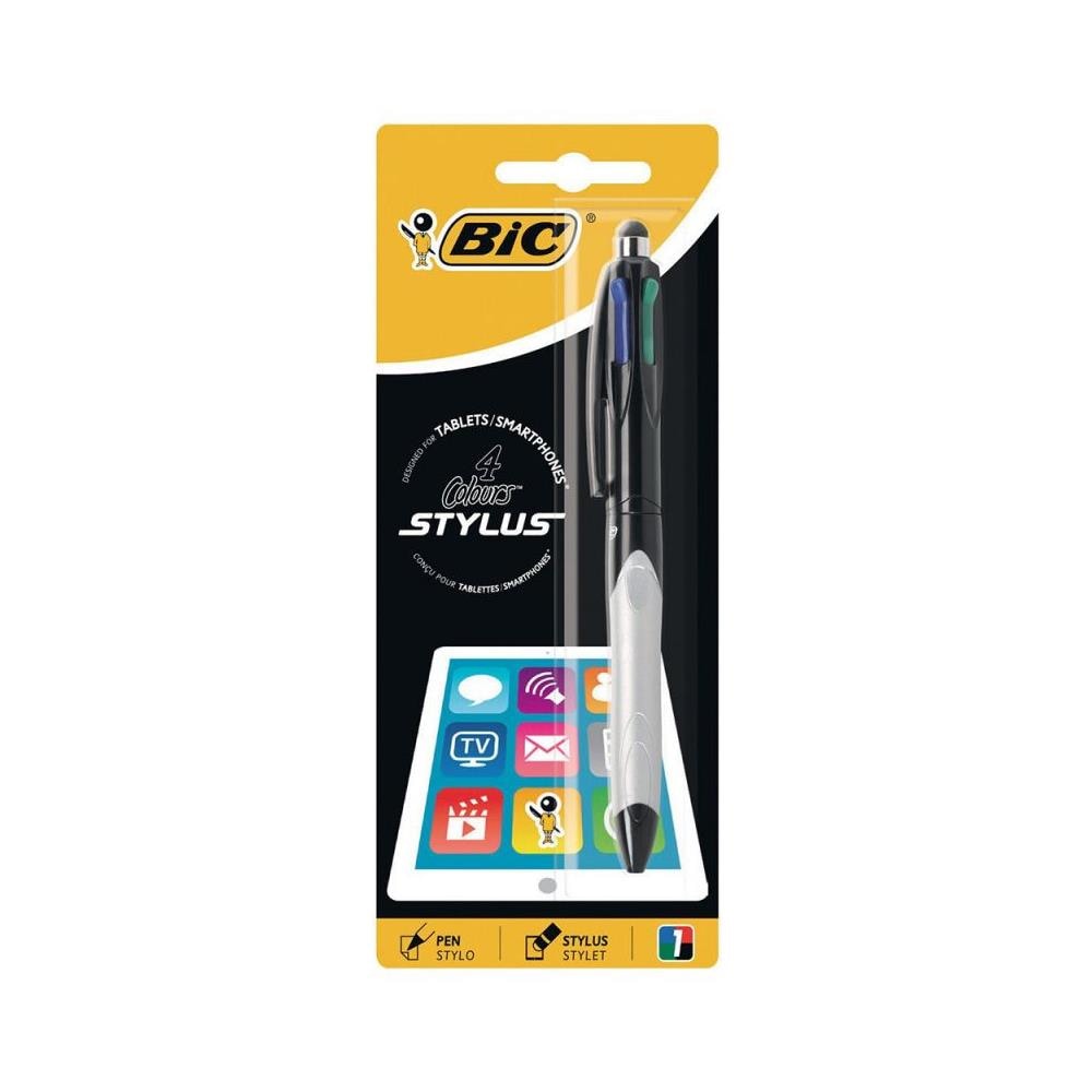 Penna BIC 4 Colori Corpo In Velluto | Design Fiorato E Geco | Scrive In Blu, Rosso, Verde E Nero - Foto 4