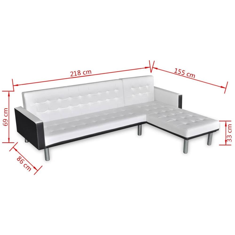 Divano Letto A L In Finta Pelle Bianco - Foto 16