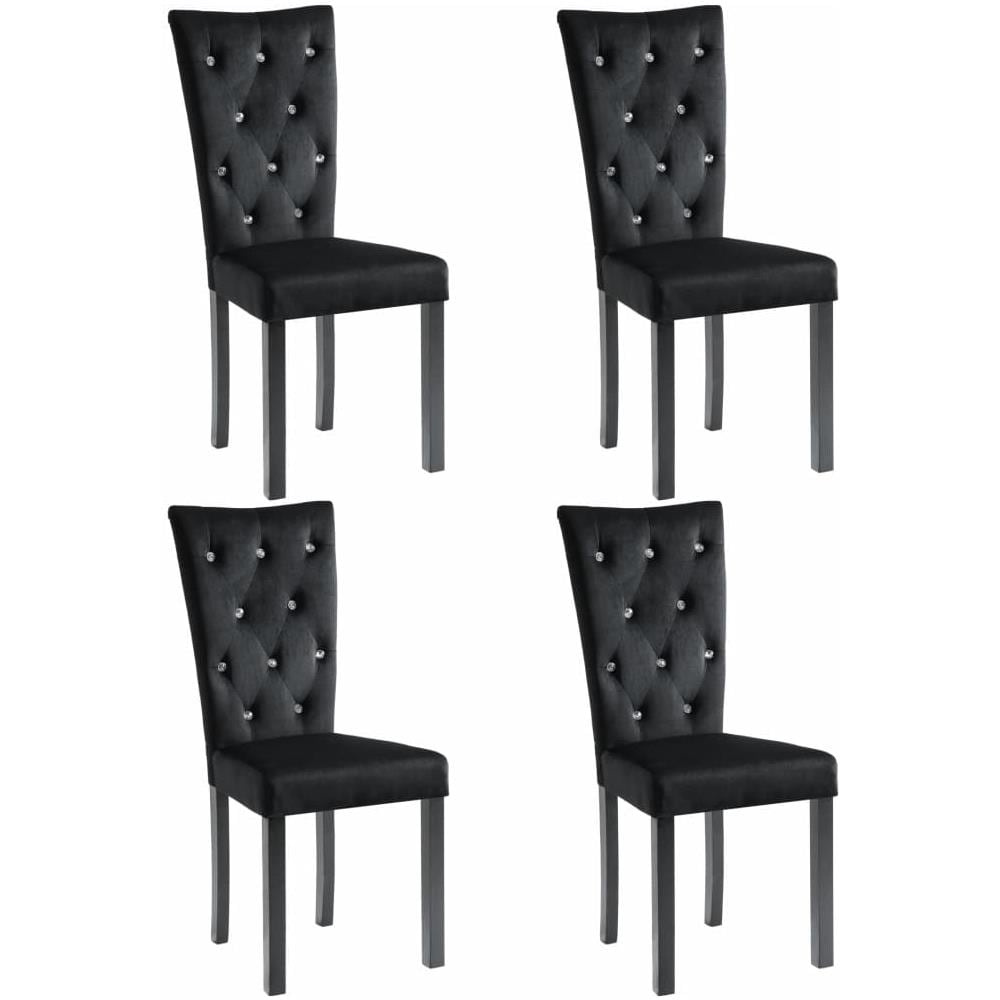 Sedie Per Sala Da Pranzo 4 Pz In Velluto Nero - Foto 2