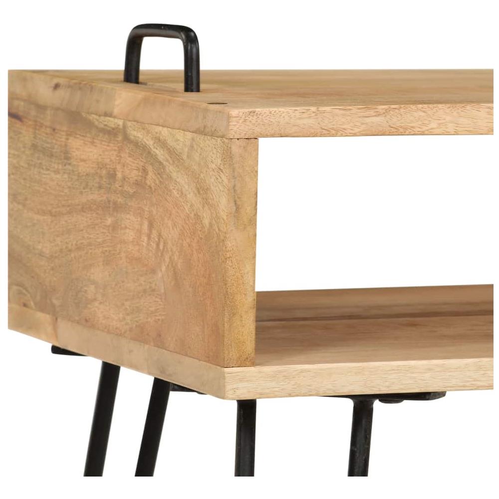 Tavolino Da Caffè In Legno Massello Di Mango 100x60x45 Cm - Foto 7