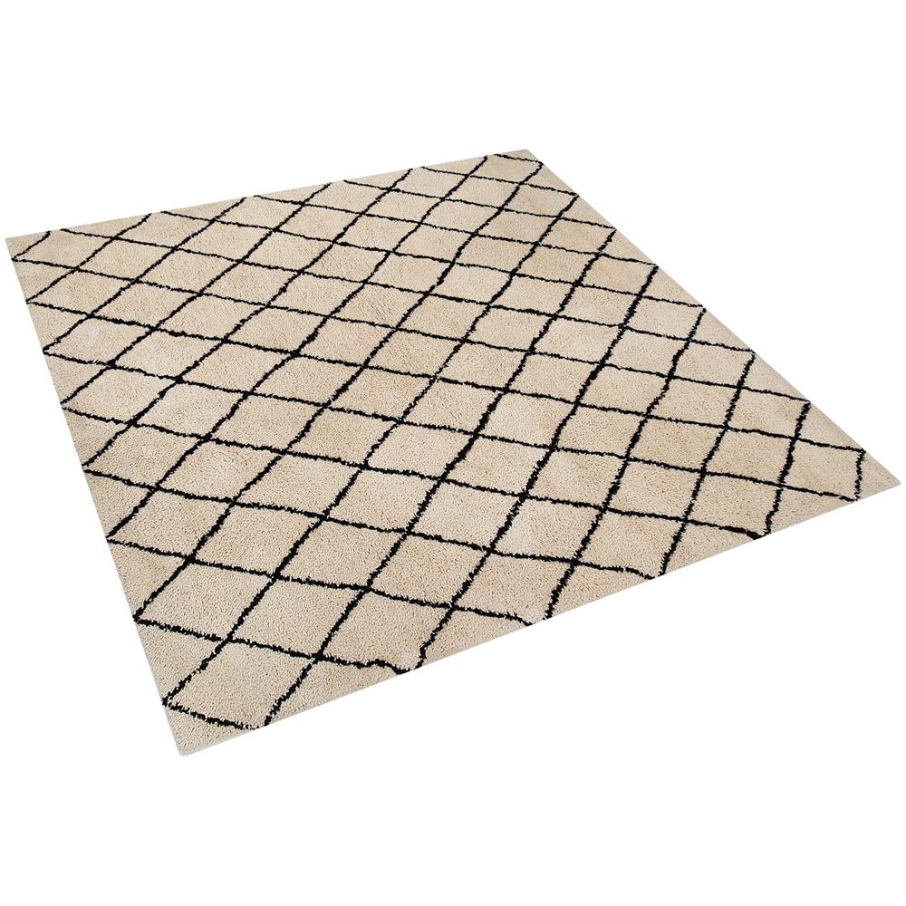Tappeto Shaggy Beige-nero 200 X 200 Cm Midyat - Foto 1