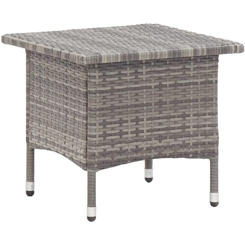 Tavolino Da Tè Grigio 50x50x47 Cm In Polyrattan - Foto 1