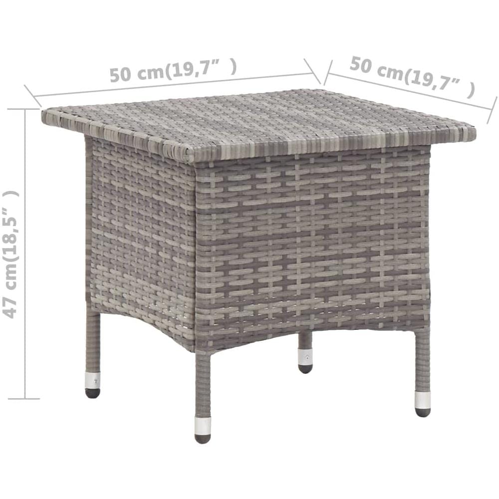 Tavolino Da Tè Grigio 50x50x47 Cm In Polyrattan - Foto 10