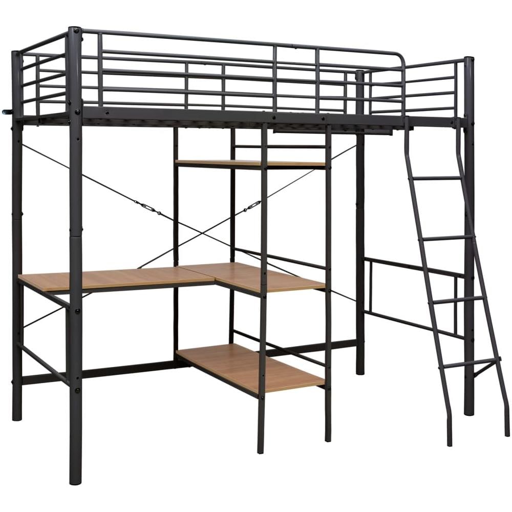 Letto A Castello Con Tavolino Grigio In Metallo 90x200 Cm - Foto 2