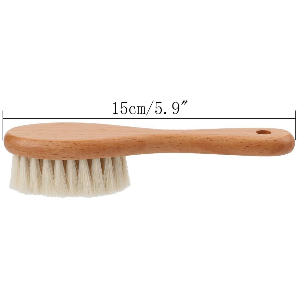 Spazzola Capelli Del Bambino Con Manico In Legno E Molle Eccellente Di Capra Setole (burlywood) - Foto 2