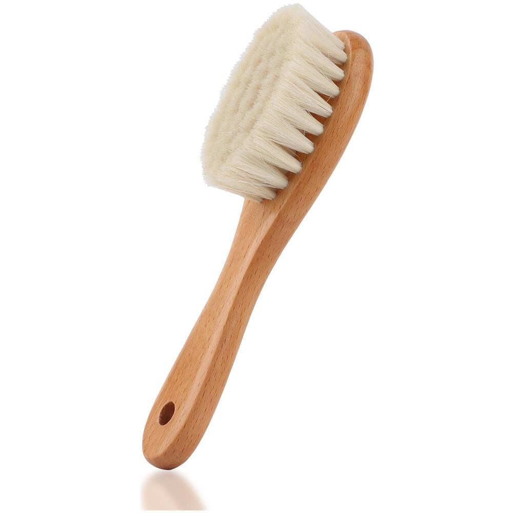 Spazzola Capelli Del Bambino Con Manico In Legno E Molle Eccellente Di Capra Setole (burlywood) - Foto 1