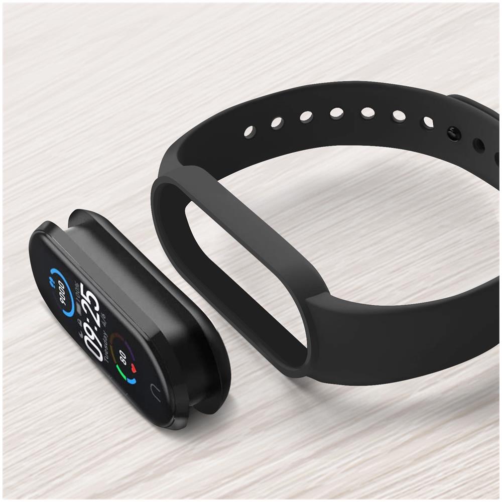 Cinturino Xiaomi Mi Band 5 E 6 Silicone Premium Soft-touch Leggero Nero - Foto 2