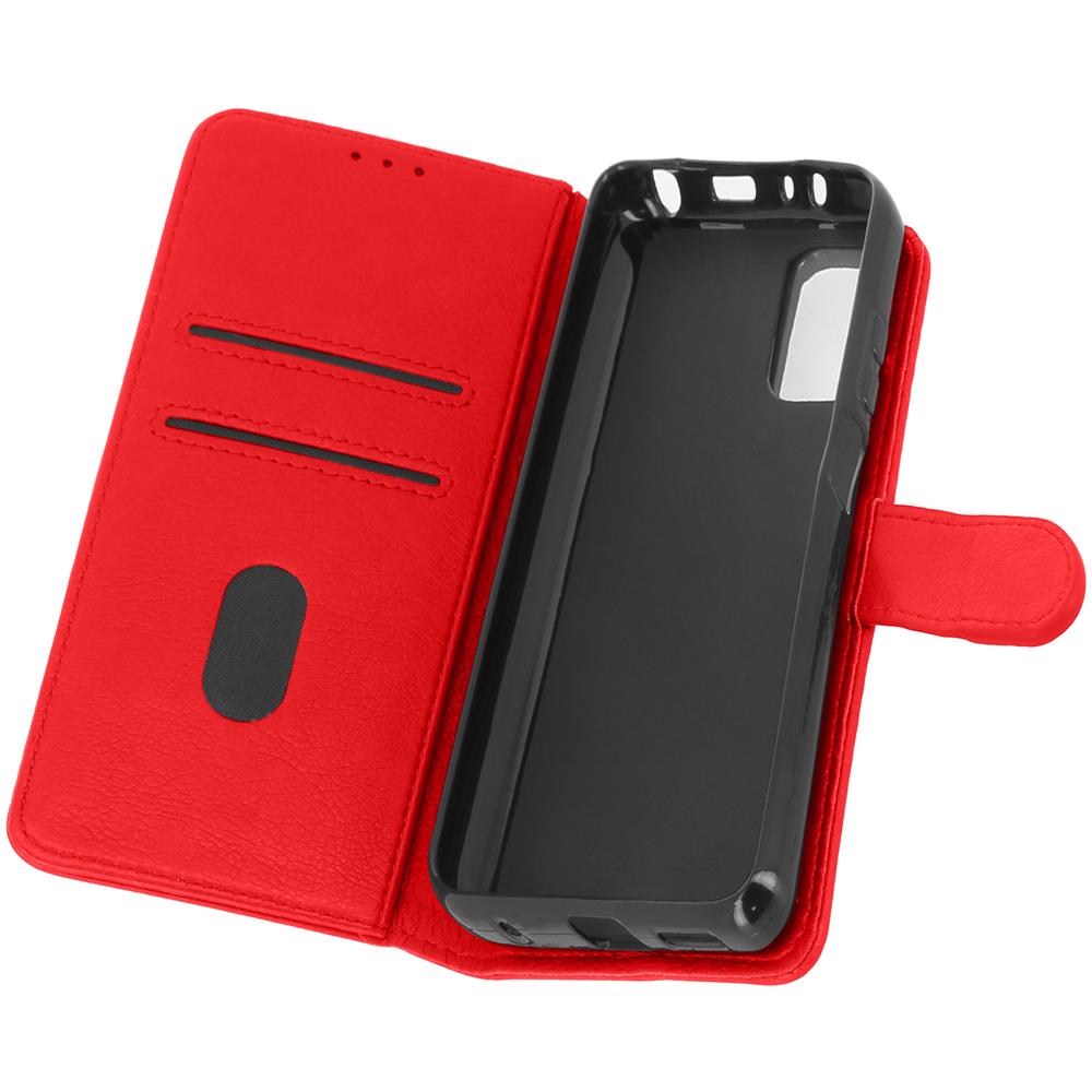 Custodia Per Xiaomi Redmi Note 10 Pro Con Portacarte E Funzione Supporto Rossa - Foto 1