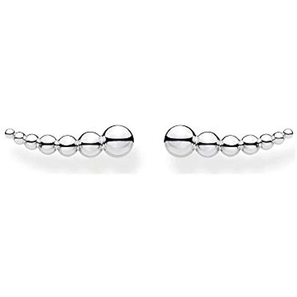 , Orecchini Da Donna Ear Climber Sfere In Argento Sterling 925 - Foto 1