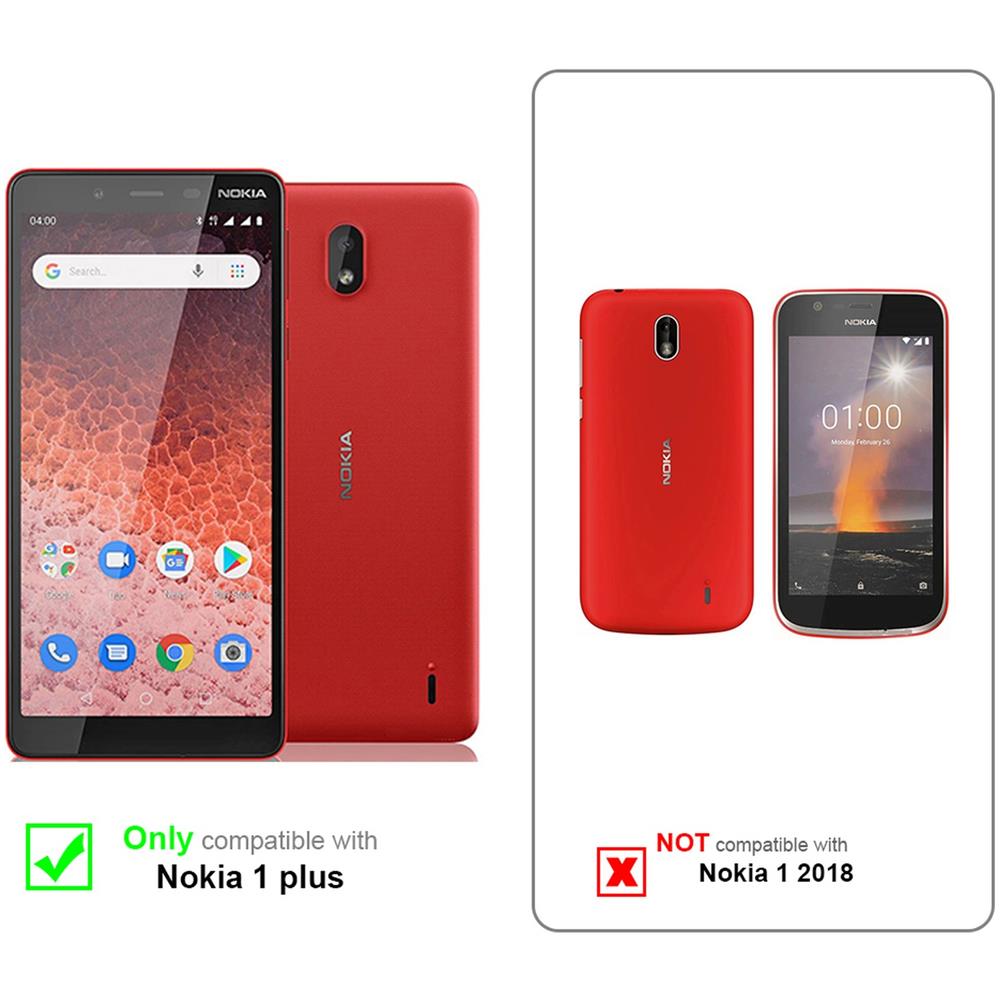 Custodia Compatibile Con Nokia 1 Plus In Grigio Nero - Coperchio Protettiva Con Chiusura Magnetica, Funzione Stand E Tasca Per Le Carte - Foto 2